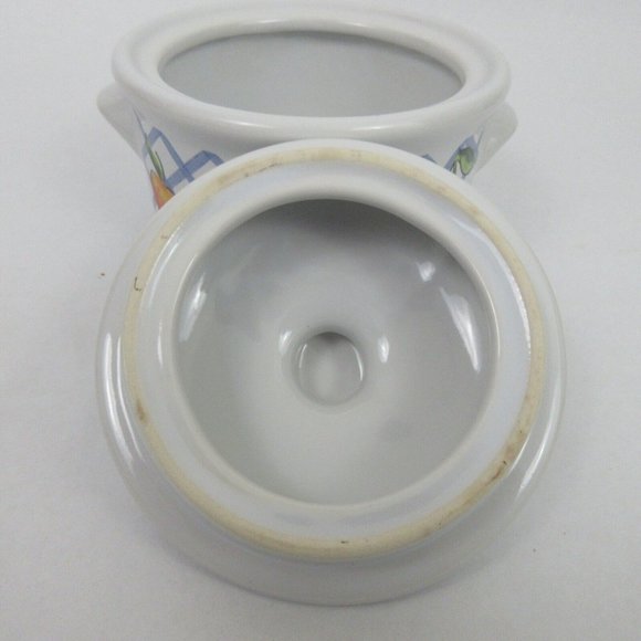 Individual Round Covered Casserole Soup Bowl 5" W 4.50" T Lattice Jay Import VTG - Picture 3 of 6